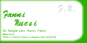 fanni mucsi business card